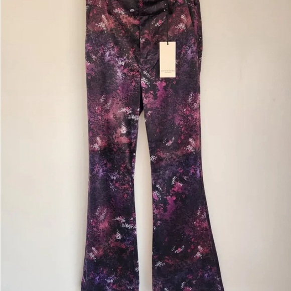 NWT Anthropologie Scotch & Soda Velvet Flare Floral Trousers - Picture 6 of 6